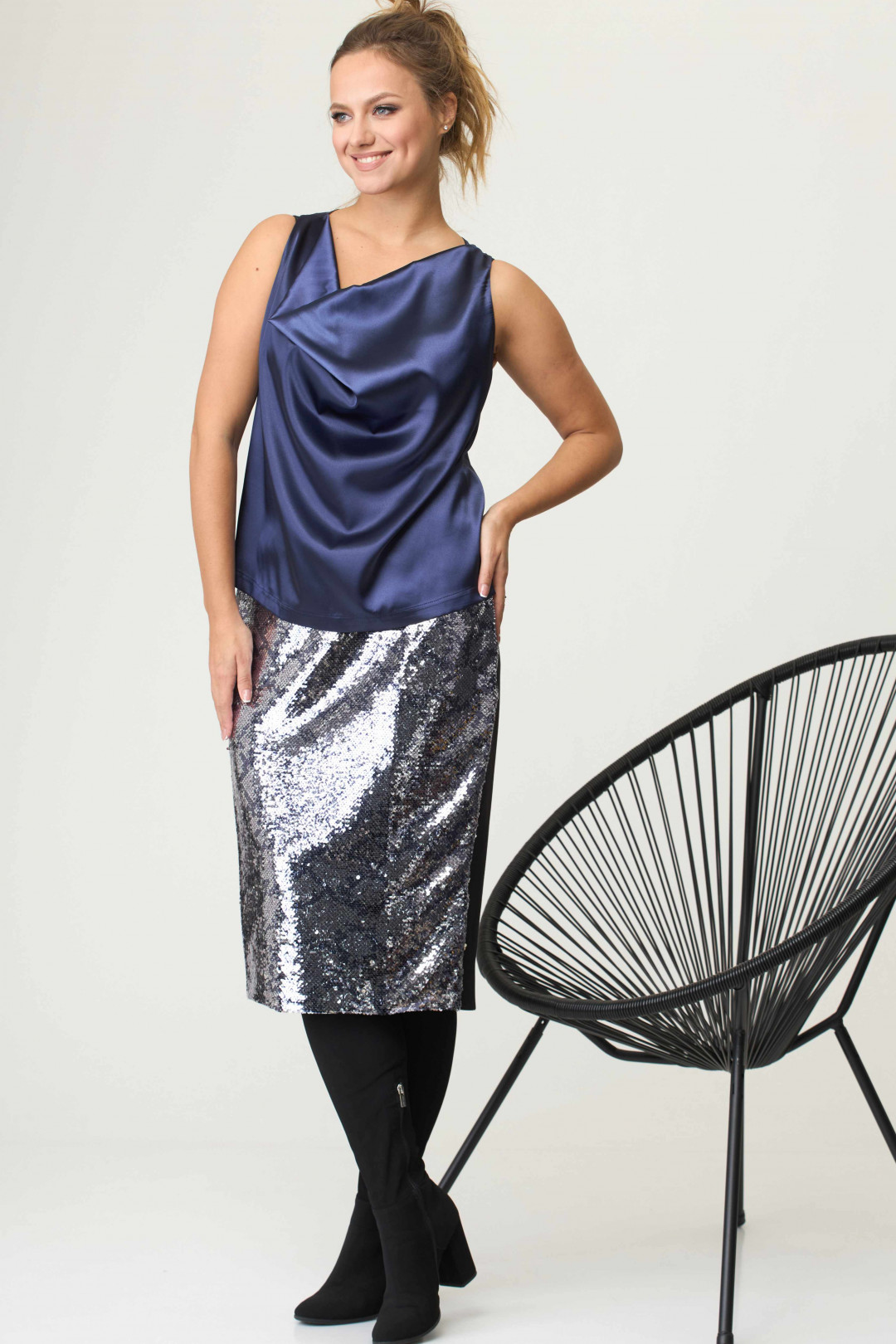 Топ SOVA 11051 синий - фото 2